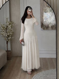 Evening dress adorned with pearls