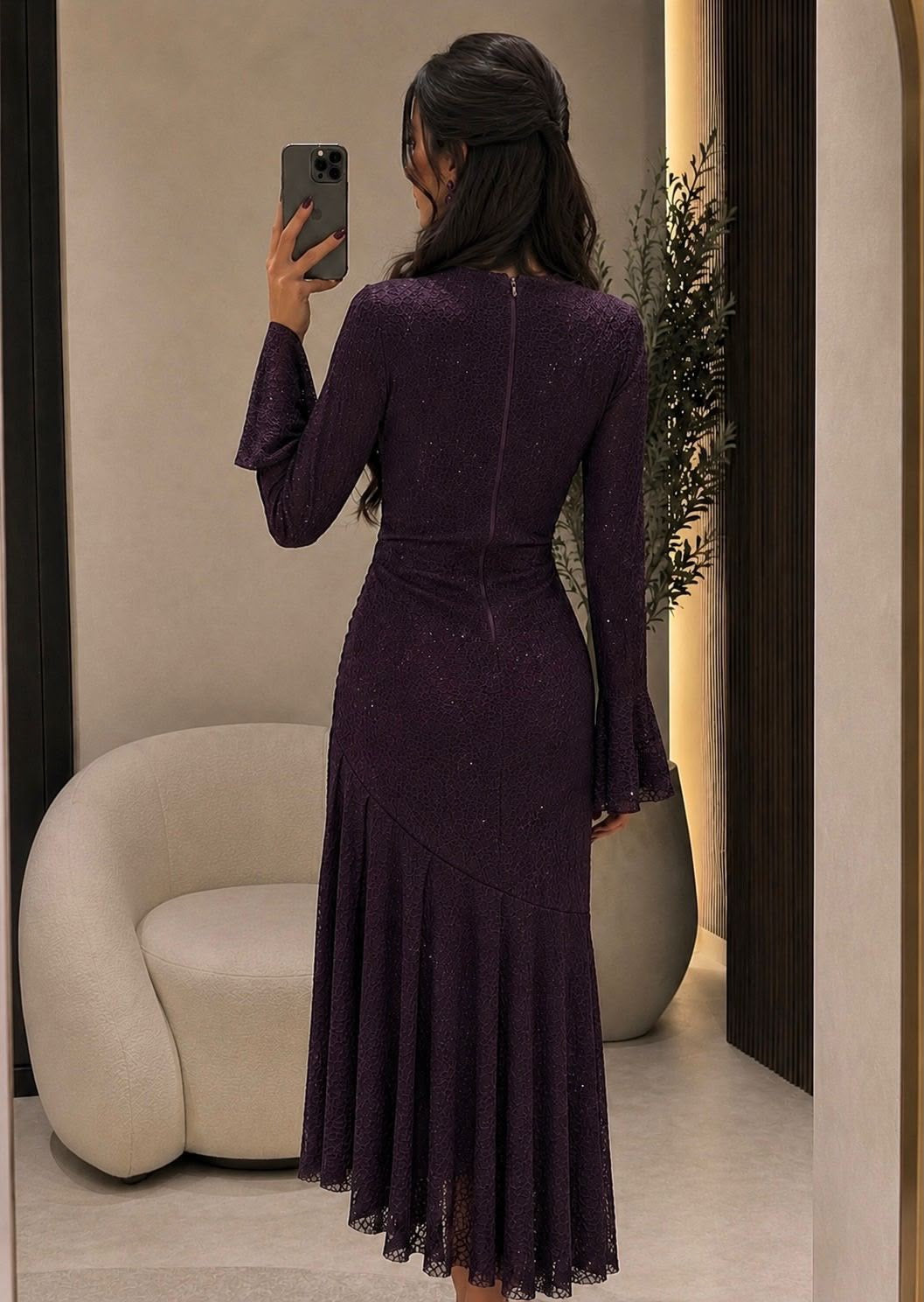 Elegant lace evening dress