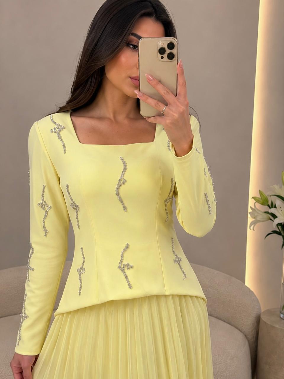 Embellished evening dress